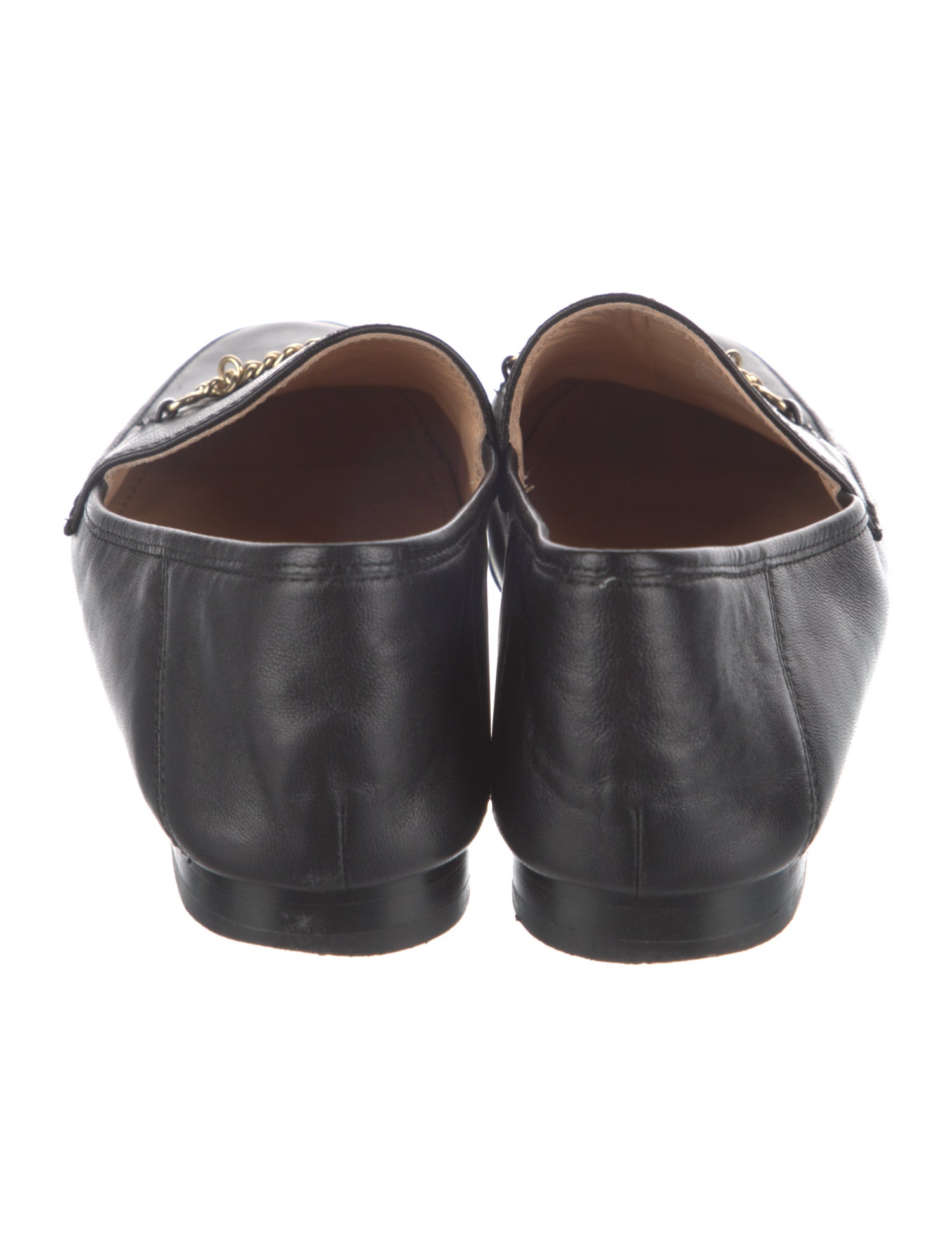 Coach Leather Chain-Link Accents Loafers